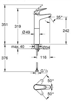 Umývadlová batéria Grohe Euroeco XL - 2