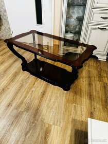 Luxusny rustikalny drevo/ masiv konferencny stolik - 2