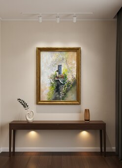 Kvetinový balkón III, olejomaľba - 2