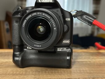Canon 450D , objektív Canon EFS 18-55 F3,5-5,6 III, Grip - 2