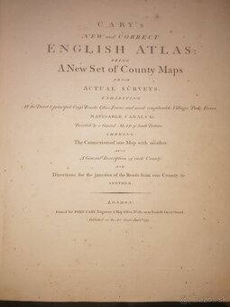 Veľký atlas Anglicko viac ako 50 máp  1793 - 2