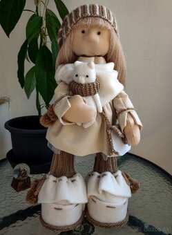 Interiérová textilná bábika s medvedíkom - 2