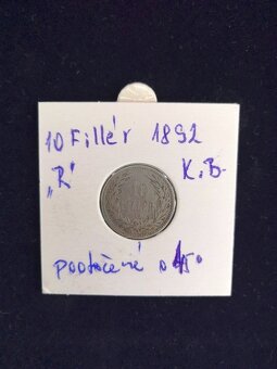 10 fillér 1892 KB-chyboražba? - 2