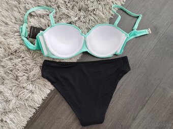 Dvojdielne plavky push up. M/38 + 80/B-C. mätové - 2