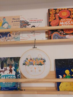 Výšivka - dekorácia do detskej izby mačička - 2