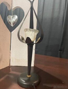 Vintage lampa, kov, sklo, v 40 cm, bazar - 2
