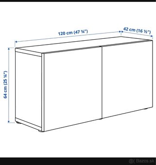 Besta  Policový diel/sklen dvier, biela/ - 2