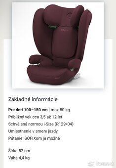 Predám autosedačku Cybex s ISO fixom - 2