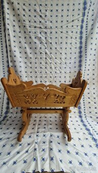 Drevená ľudová kolíska mini - 2