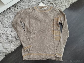 Luxusný hnedý pulóver S/M - 2