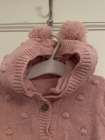 Next pleteny, zvnutra fleece zatepl svetrik s kapuckou, 6-9m - 2