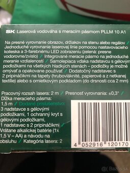 Laserova vodovaha s meracim pasmom - 2