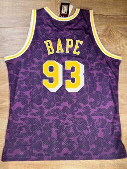 Mitchell & Ness dres BAPE x Lakers XL fialovy - 2