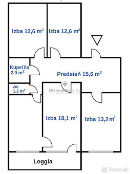 4 izbový byt, 90m2, ulica Dvorkinova - 2