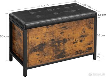 VASAGLE lavica s úložným priestorom - 2