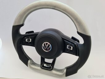 VOLANT VOLKSWAGEN R LINE GTI - KOZA / BIELY KARBON / BORDOVY - 2