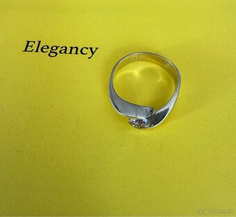 Zlatý prsteň s diamantom, s certifikátom - 2