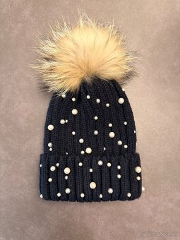 Dámska zimná čiapka s pravou kožušinou - 2