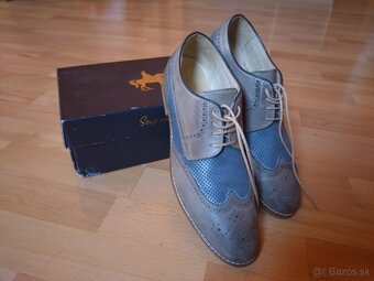 Jedinečné dámske kožené poltopánky "Oxfordky" - 2