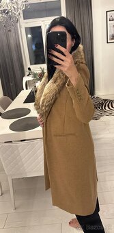 Michael Kors kabát s vlnou a pravou kožušinou - 2