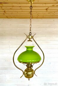 Stará mosazná lampa ve stylu petrolejky - 2