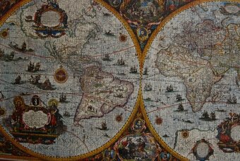 Obraz z puzzle 2000 ks s motívom historickej mapy, zarámovan - 2