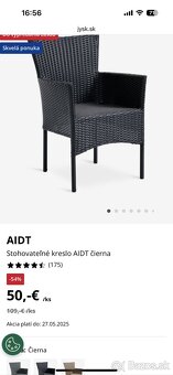 Stohovateľné záhradné kreslo AIDT - 2