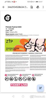 ZŤP trojdňový lístok na festival Pohoda - 2