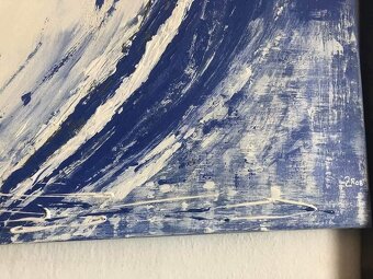 Rucne malovany obraz 50x70xm srdce prekrasna modra 45€ - 2