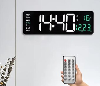 LCD hodiny nástenné 39cm - 2