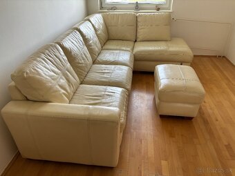 Rohová kožená sedacia súprava - 2