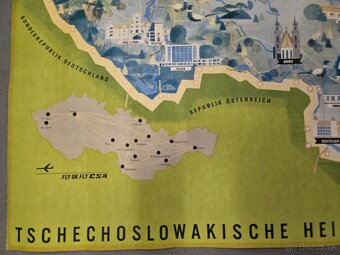 Československé kúpele ilustrovaná mapa 96 X 64 cm - 2