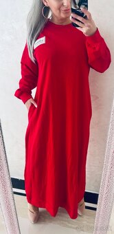 Mega bavlnene maxi šaty red - 2