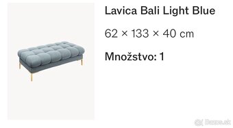 Predám úplne novú lavicu/taburetku Bali Light Blue - 2