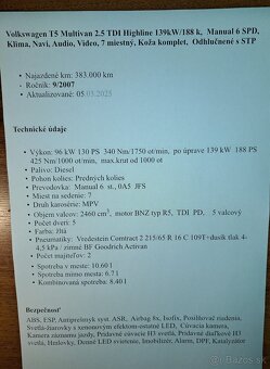 Multivan T5, 2,5TDI,188k,6SPD,7miestny, Klima,Navi, Koža,STP - 2