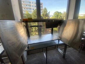 Nerezová skříň s umyvadlem, křídlové dveře - 2