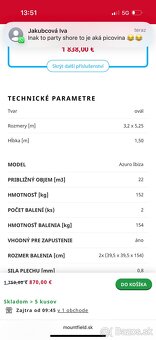 Bazén Azuro Ibiza NOVÝ 5,25x3,2x1,5 - 2