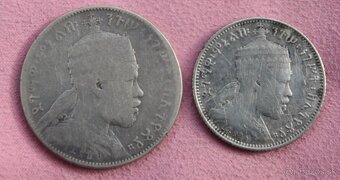 Mince -strieborné 1 a ½ Birr - Menelik II. Etiopia 1897 - 2