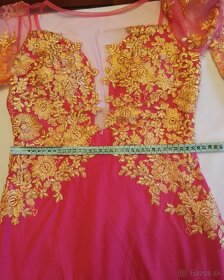 Šaty S208 - elastické dlhé, rúžové, veľ. 38 - 2