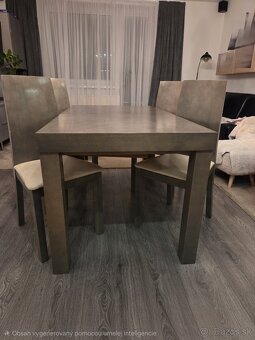 Jedálenský set pre 6 osôb 6x stoličky 1x rozkladací stôl - 2