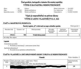 Podiel na pozemku, druh TPP, Mnisek nad Hnilcom - 2