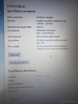HP ProBook 650 notebook laptop, 8gb rám, 256gd HDD, win Pro - 2