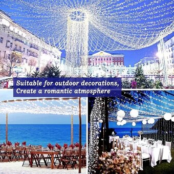 Solárne svetelné reťaze farebné - ozdobné svetielka 33m - 2