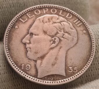 Strieborné 20 franky Belgicka. - 2