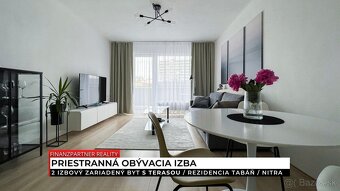Prenájom - zariadený 2 izbový byt, Rezidencia Tabáň, Nitra - 2