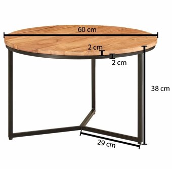 Konferenčný stolík drevený akacia 60cm - 2