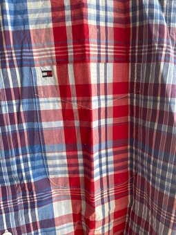 Pánska károvaná košeľa Tommy Hilfiger – veľkosť M, krátky ru - 2