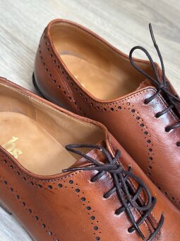 Elegantné formálne topánky BROGUE OXFORD (46) - ručná výroba - 2