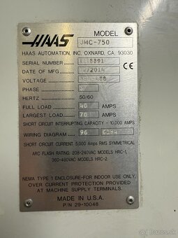 Prodám 5osé centrum Haas UMC 750 - 2