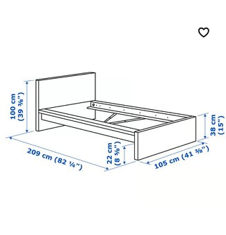 Na predaj Ikea posteľ 90x200cm. - 2